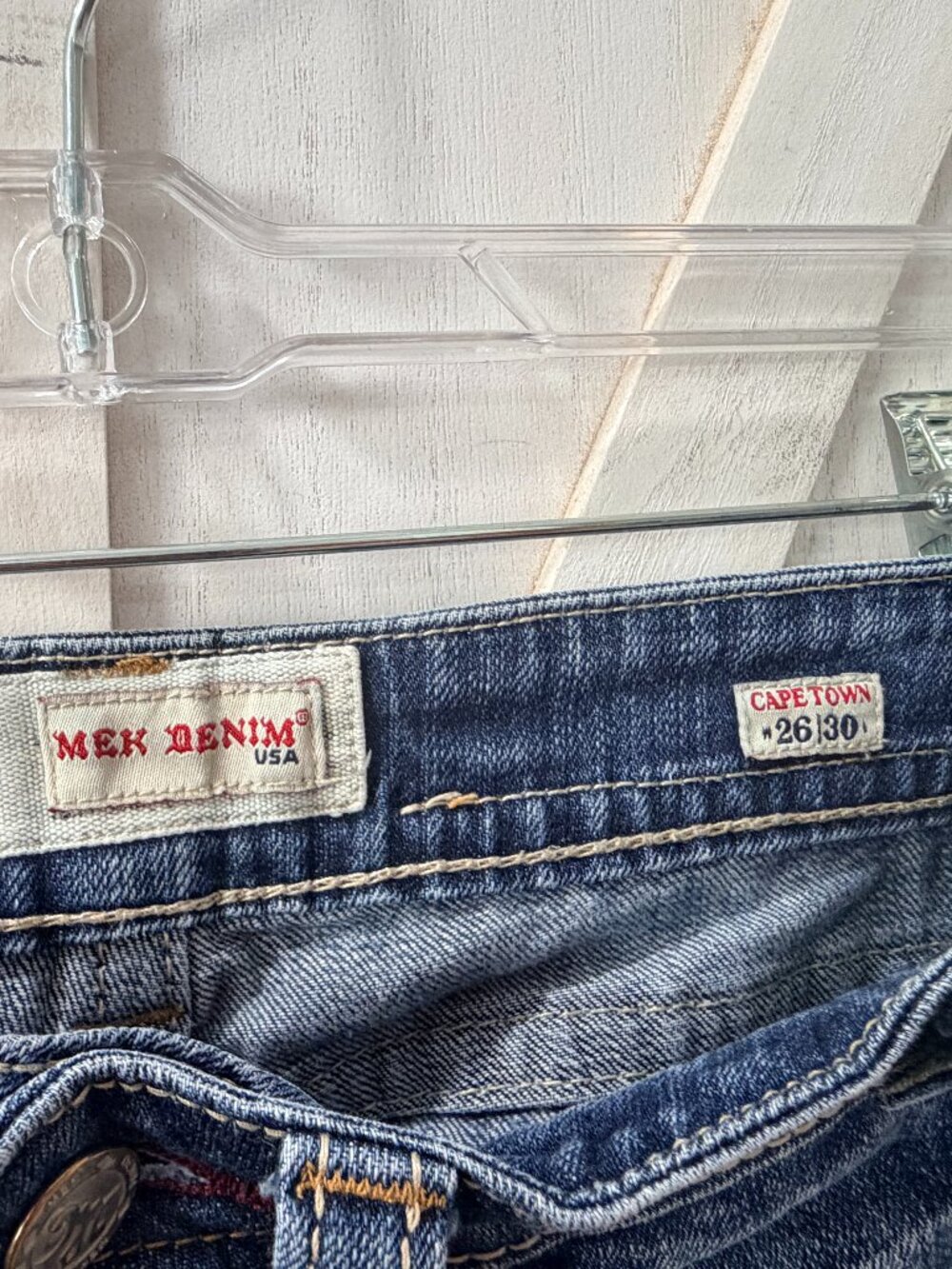 MEK Denim Cape Town Low Rise Bootcut Distressed Y2K Jeans Size 26 - Picture 3 of 7